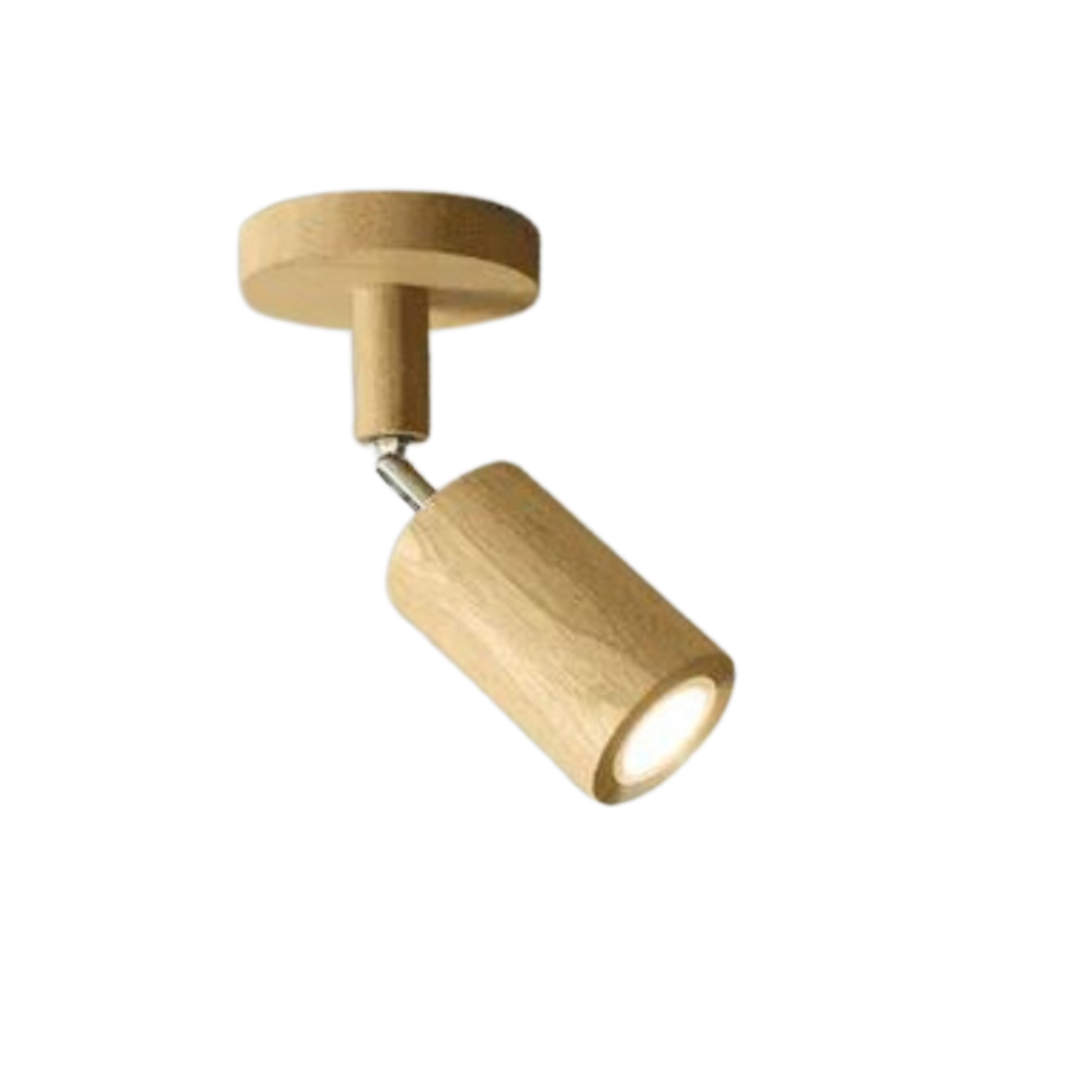 Spot de Plafond Orientable en Bois EcoLux avec Ampoule LED Incluse