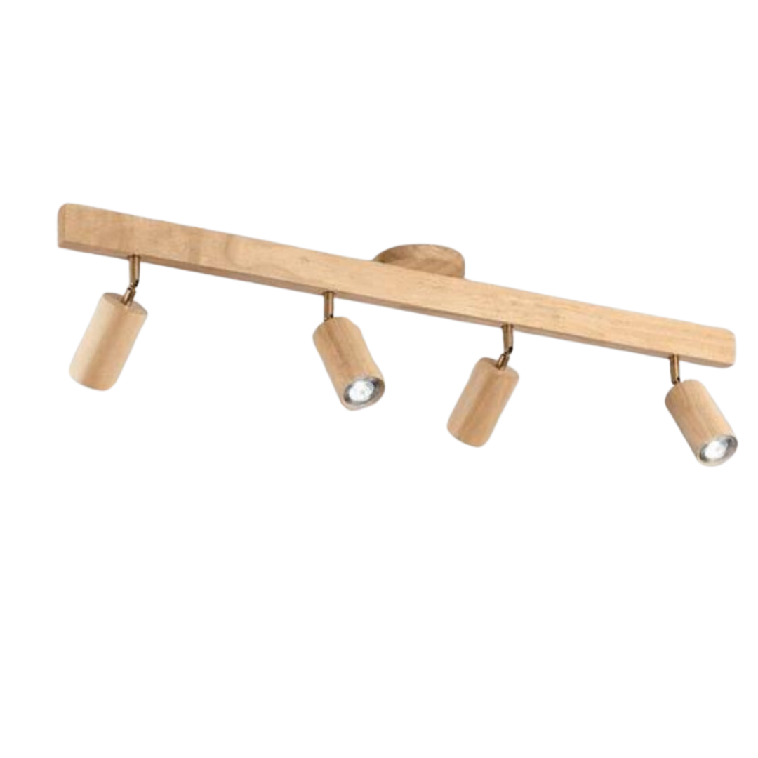 Spot de Plafond Orientable en Bois EcoLux avec Ampoule LED Incluse