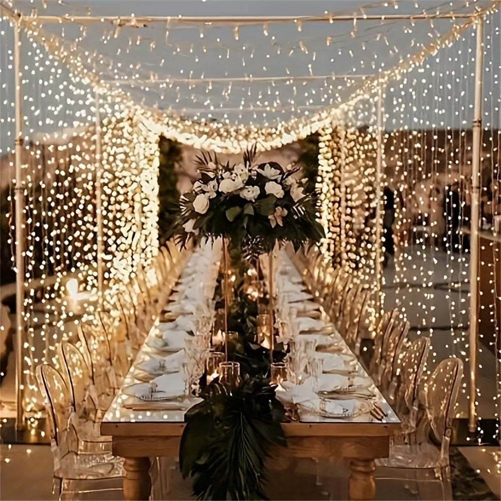Guirlande Lumineuse Rideau Blanc Chaud LED USB Set