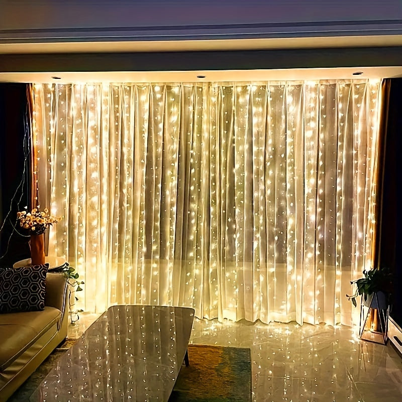 Guirlande Lumineuse Rideau Blanc Chaud LED USB Set