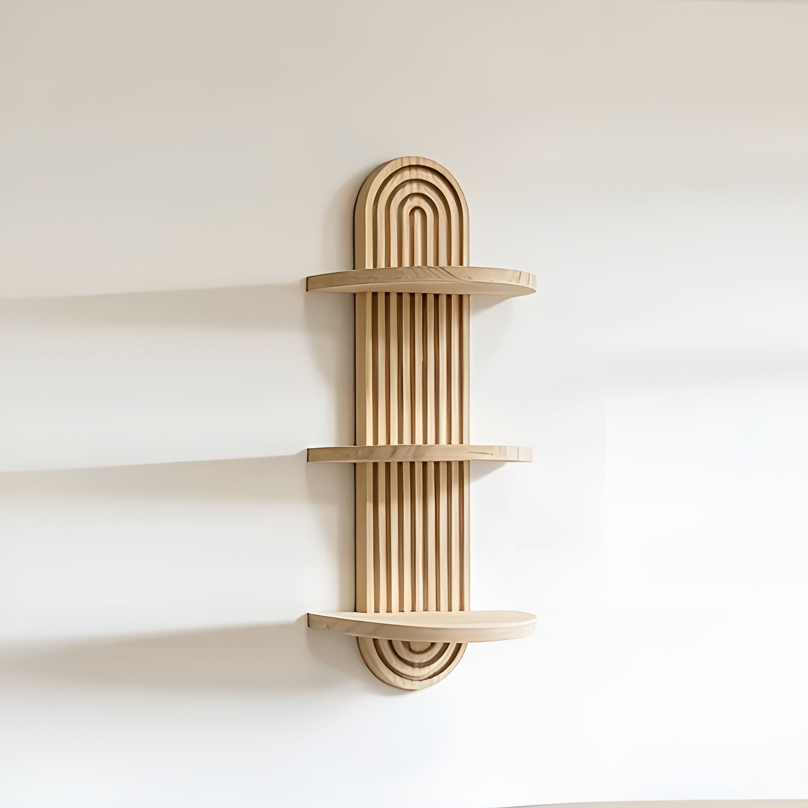Étagère murale de style bohème en bois massif – Plusieurs niveaux, gain de place | Pour le salon, la chambre et le couloir