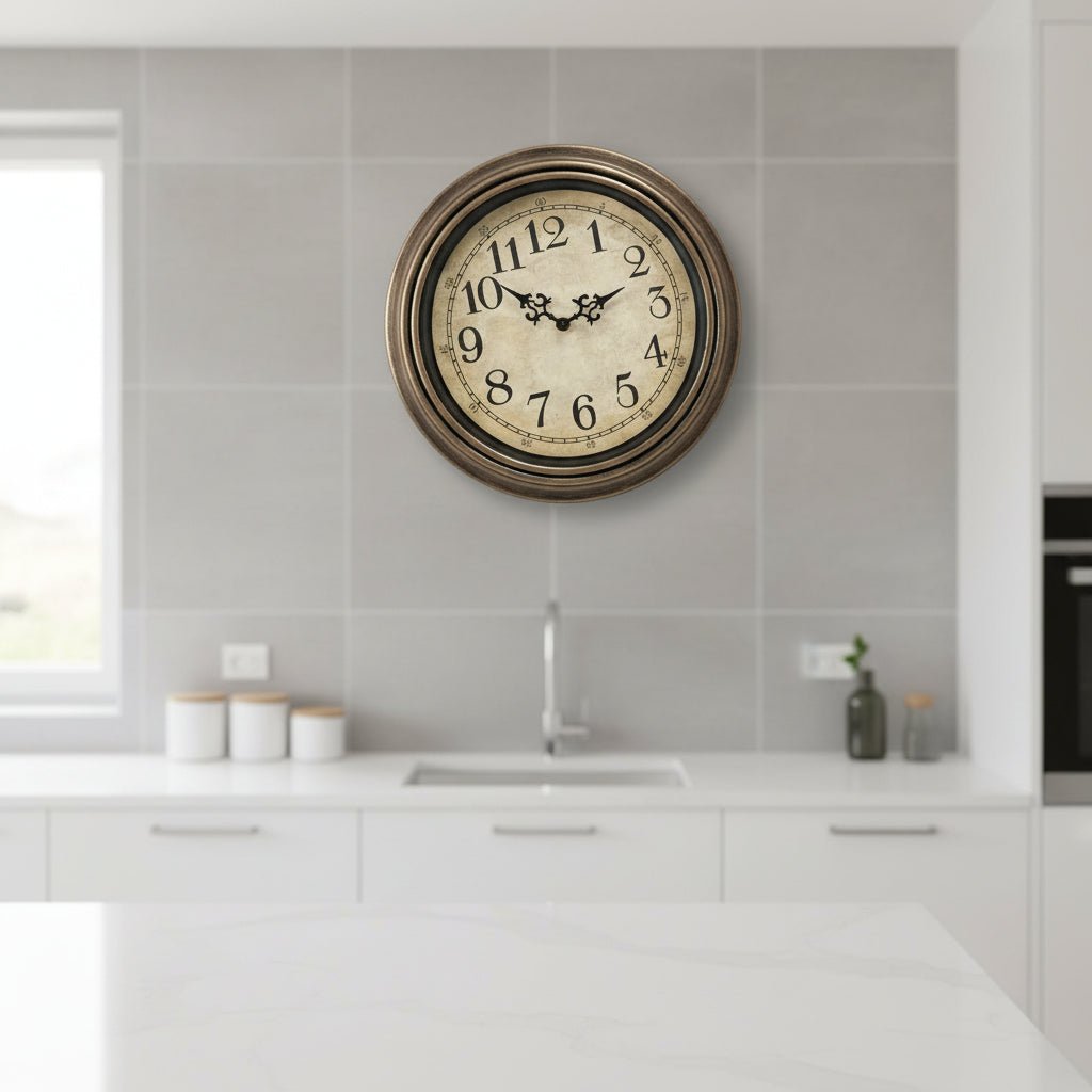 Horloge murale élégante et intemporelle avec mouvement à quartz silencieux