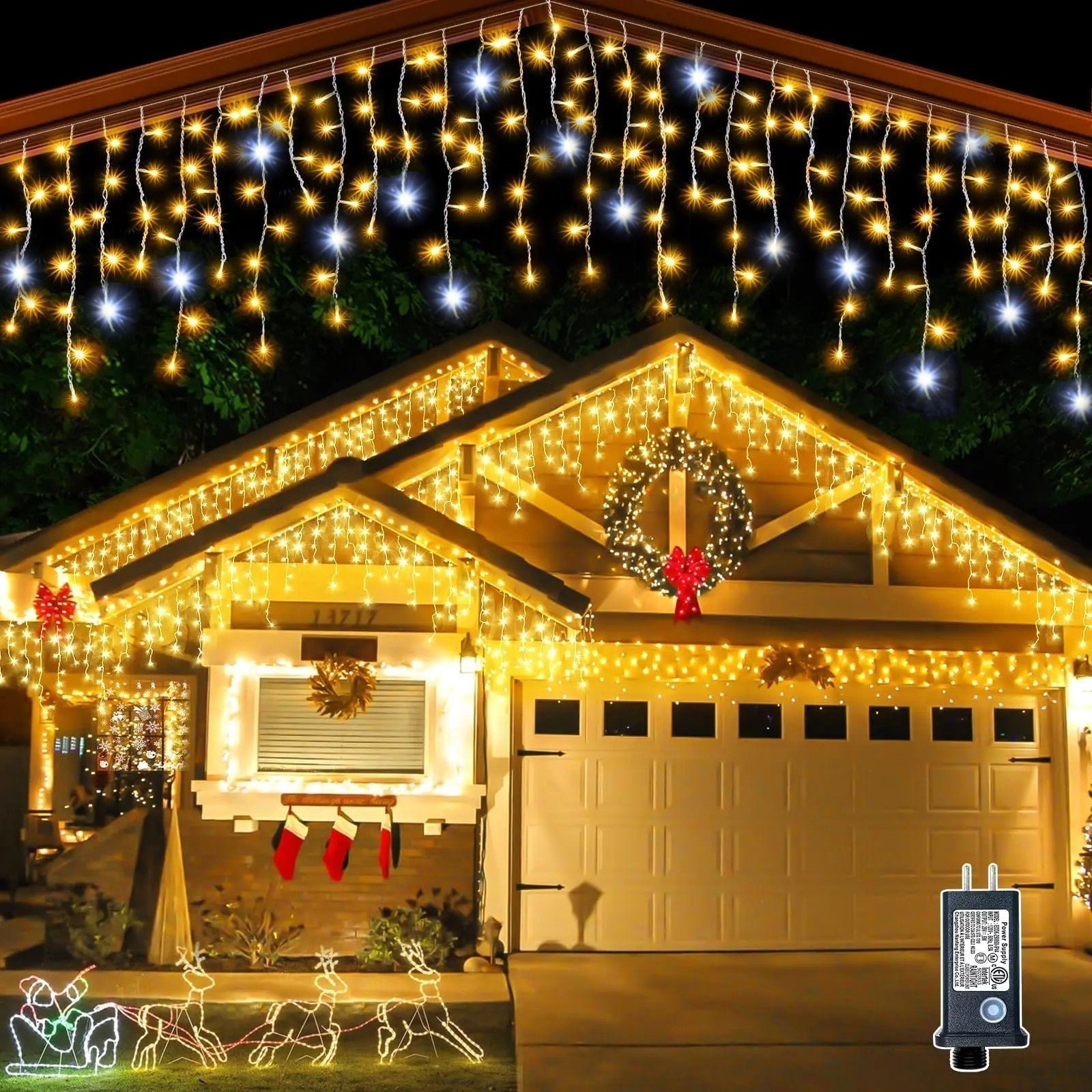 Guirlandes lumineuses d'extérieur, décorations de Noël à LED