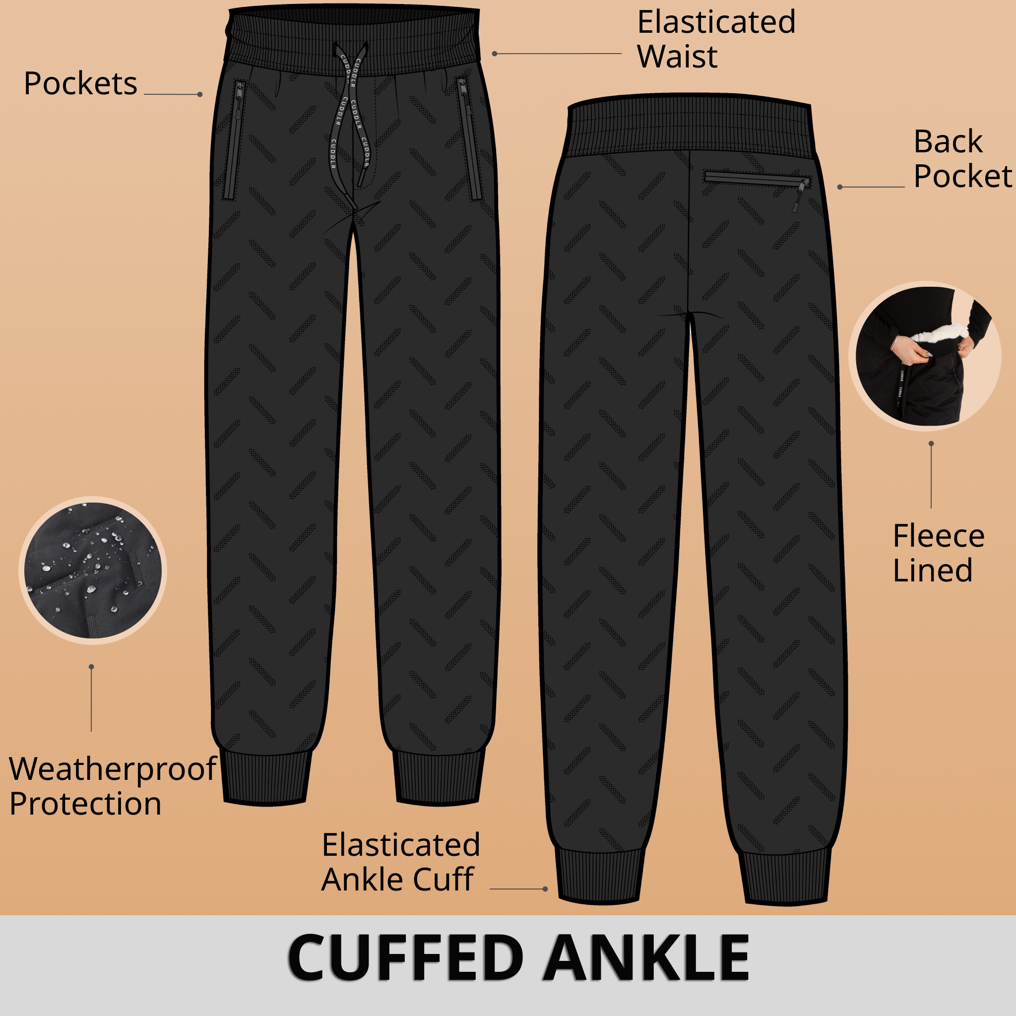 Cuddlr Shield – Pantalon imperméable doublé polaire