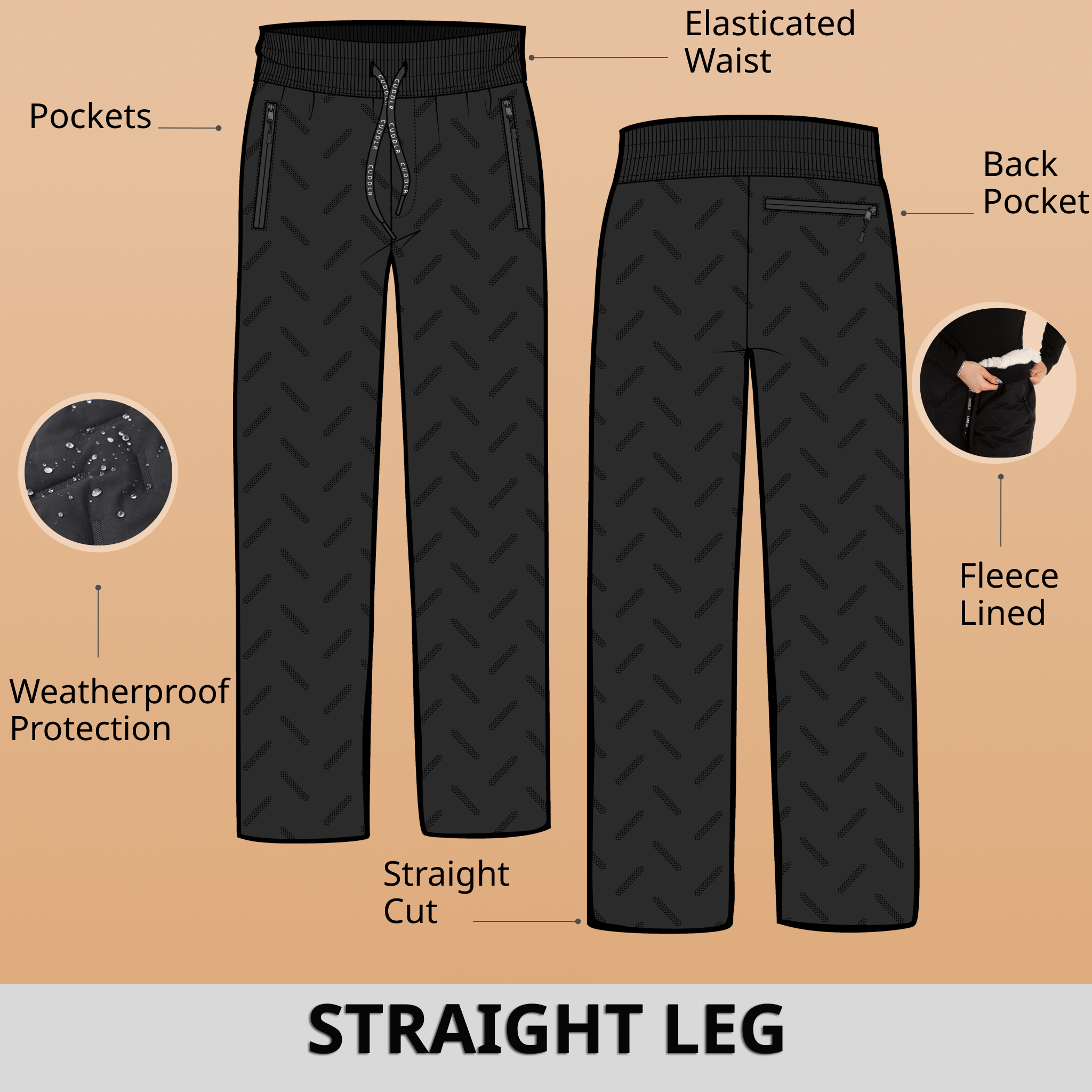 Cuddlr Shield – Pantalon imperméable doublé polaire