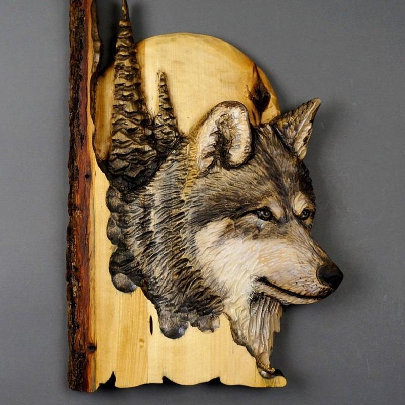 Décoration murale artisanale avec gravure d'animaux