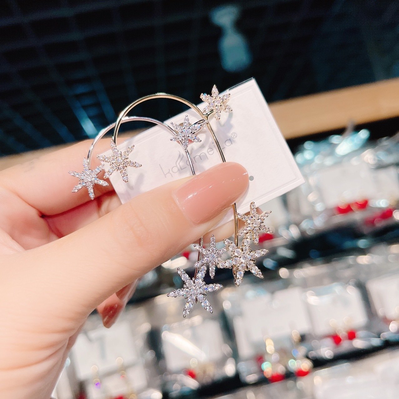 Boucles d'oreilles en zircon brillant