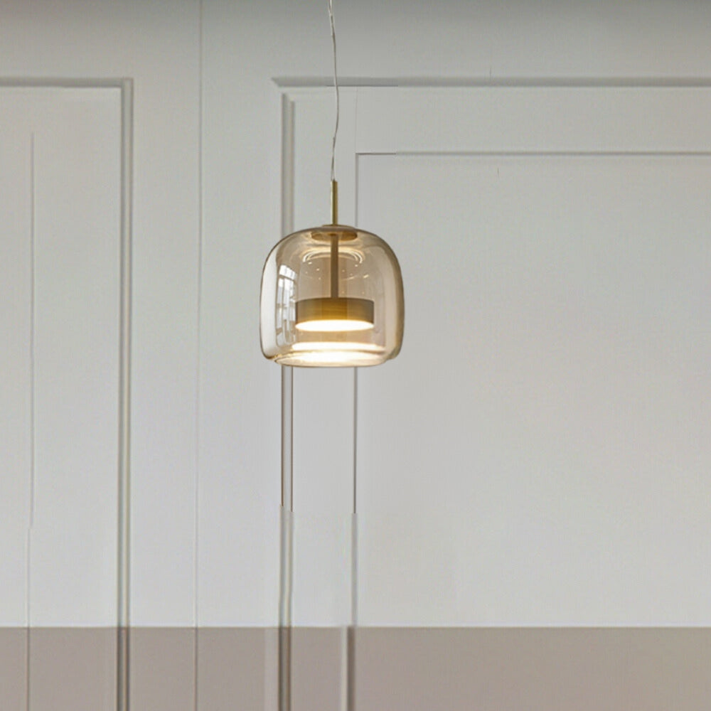 Lampe suspendue rétro Lunara avec une lueur ambrée confortable pour le salon