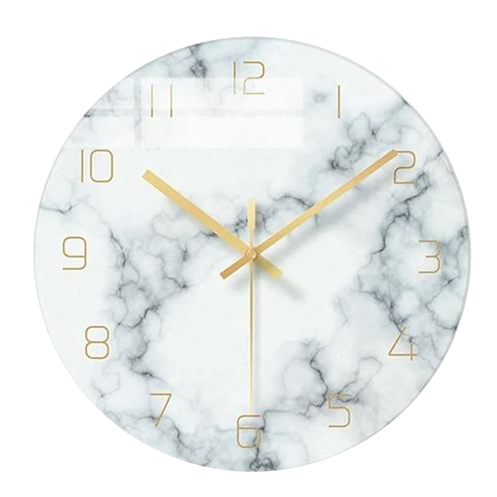 Horloge murale en marbre | Chiffres en or Design nordique