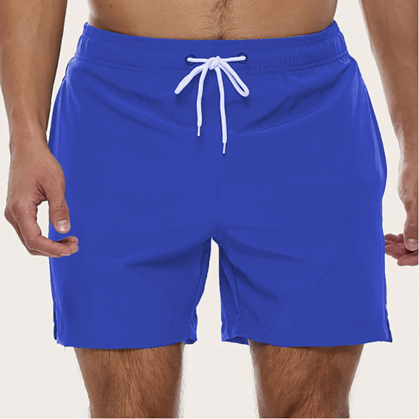 Shorts de bain pour homme en tissu à séchage rapide à taille élastiquée