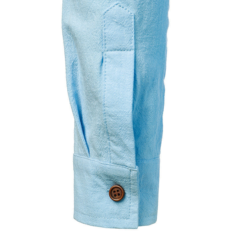 Chemise en lin vintage à manches longues