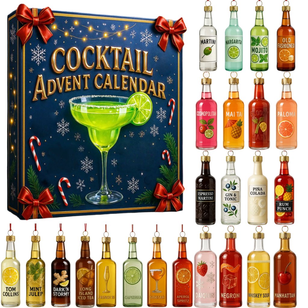Calendrier de l'Avent pour cocktails festifs Expérience de compte à rebours des boissons