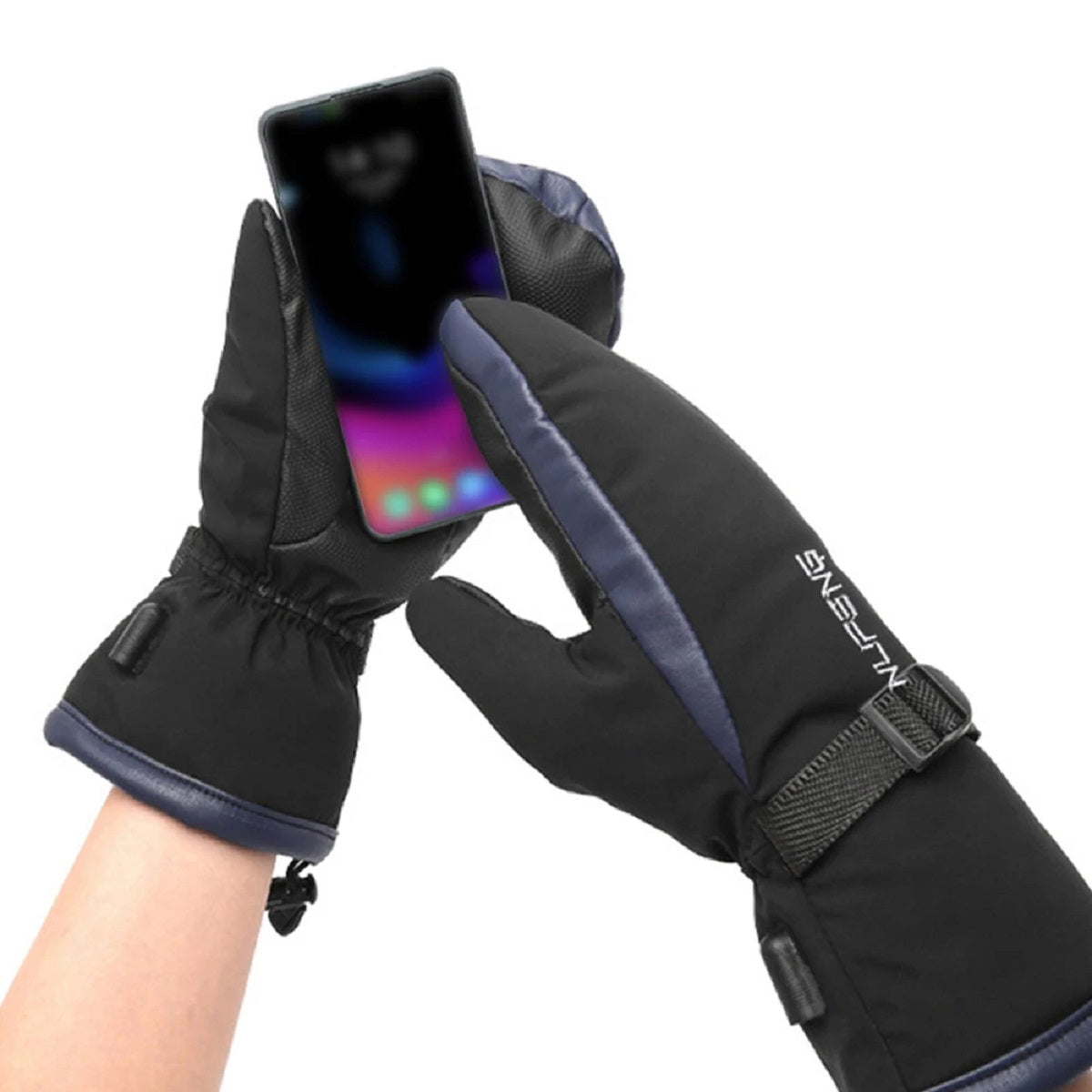 Gants chauffants USB double face étanches avec paume antidérapante, 3 niveaux de chaleur, compatibles écran tactile