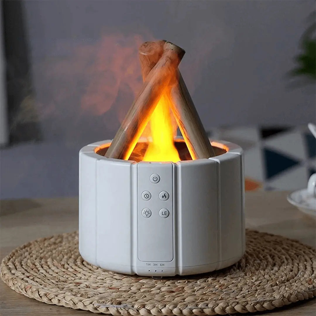 Humidificateur d'air FlameMist - Effet de flamme apaisant et aromathérapie