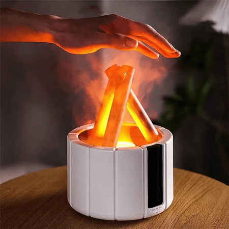 Humidificateur d'air FlameMist - Effet de flamme apaisant et aromathérapie