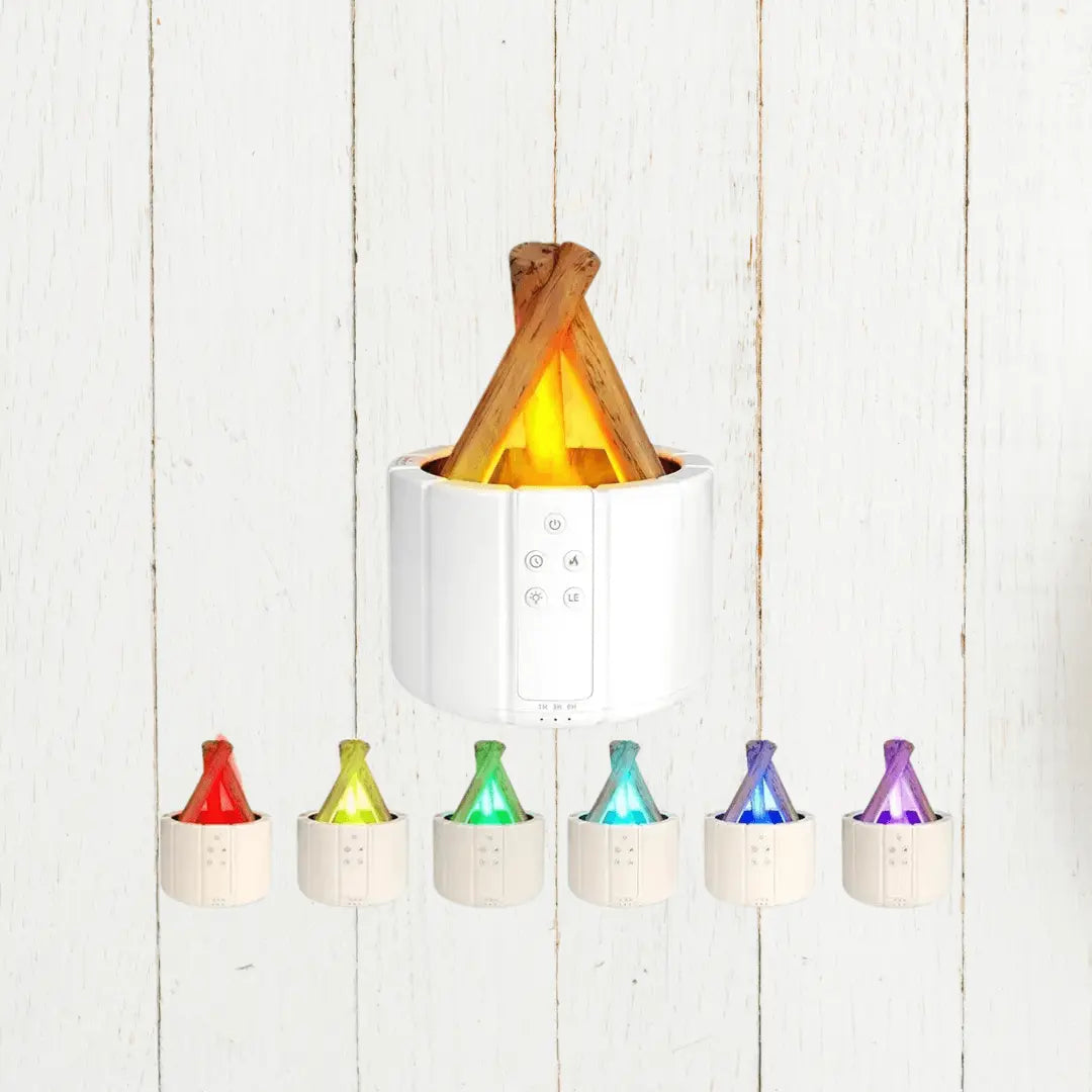 Humidificateur d'air FlameMist - Effet de flamme apaisant et aromathérapie