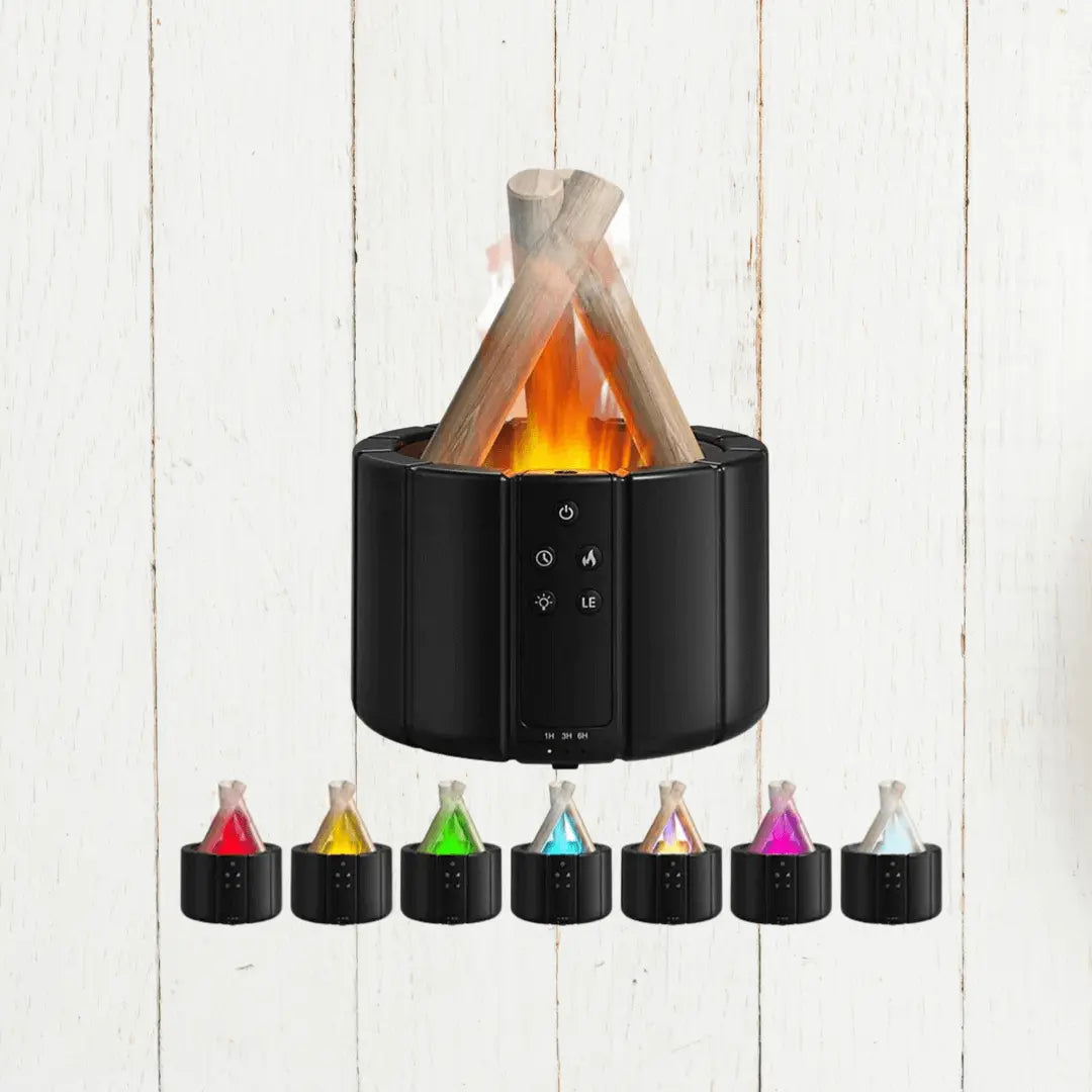 Humidificateur d'air FlameMist - Effet de flamme apaisant et aromathérapie