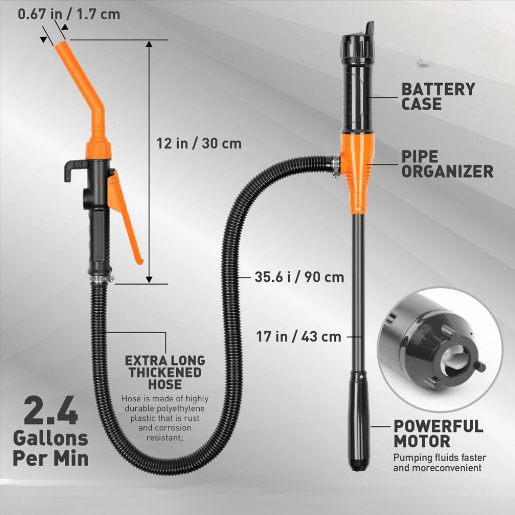 FLOWPUMP – Pompe portable de transfert de liquide avec débit réglable, 2,4 GPM