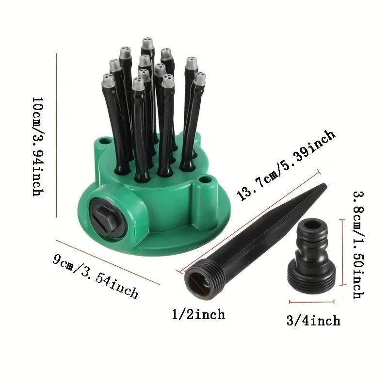 Arroseur automatique multi-têtes à 360 degrés pour une irrigation de jardin constante