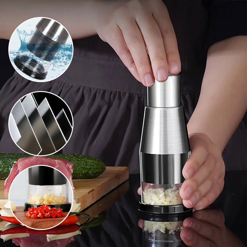 Presse-ail en acier inoxydable | Outil de cuisine manuel à écrasement rapide