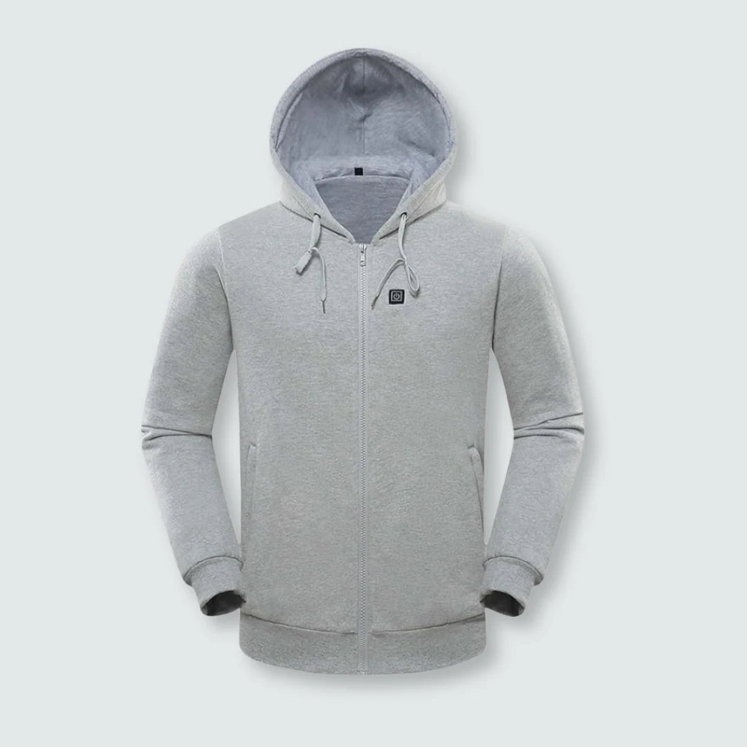 Personne portant le sweat-shirt chauffant Narsago X lors d'une randonnée en montagne
