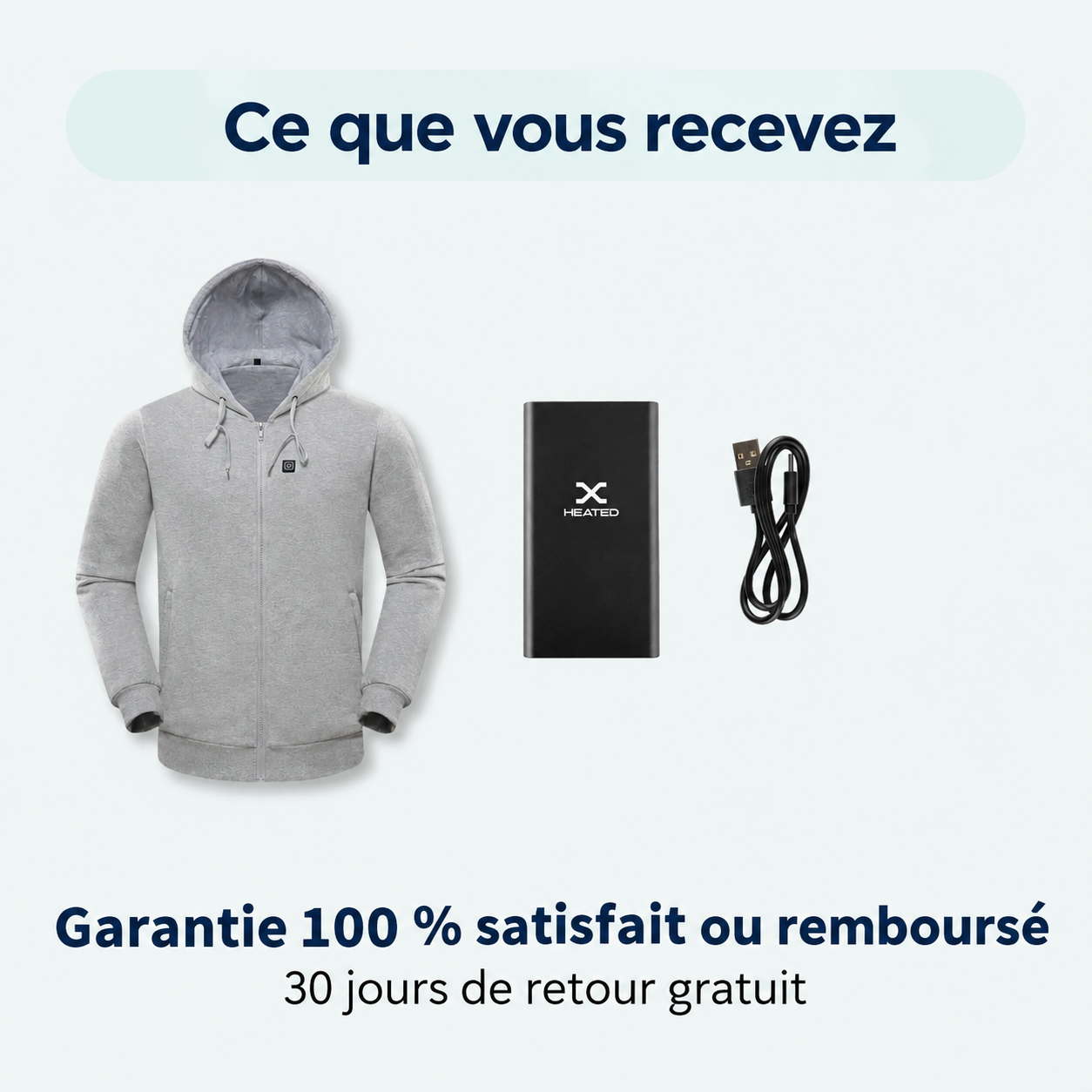 Sweat-shirt chauffant Narsago X disponible en noir et gris, toutes tailles