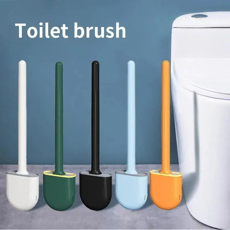 Brosse de toilettes en silicone avec porte-brosse pour un nettoyage hygiénique