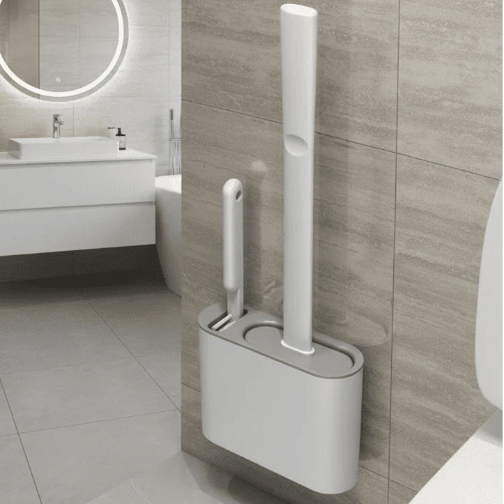 Brosse de toilettes en silicone avec porte-brosse pour un nettoyage hygiénique