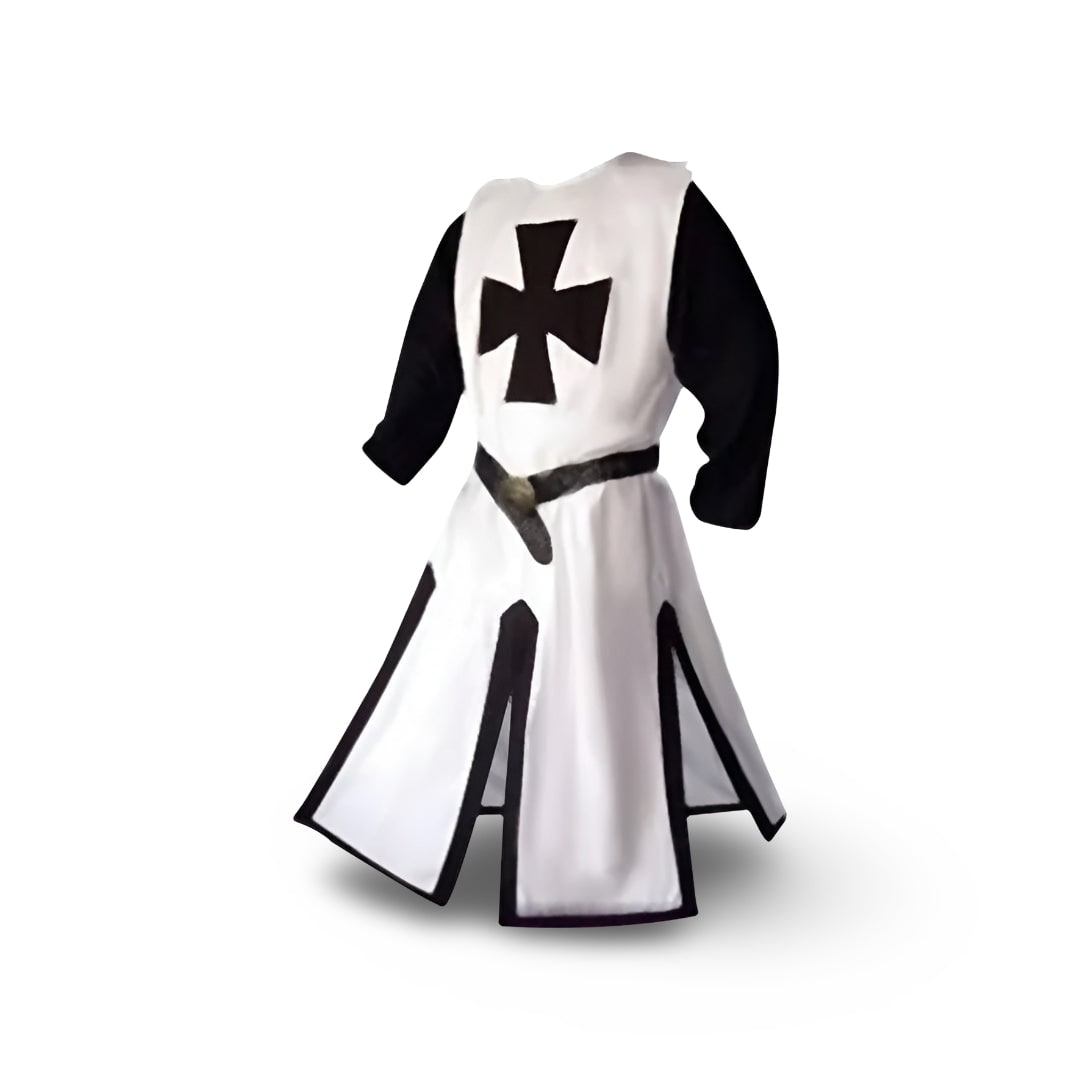 Costume de chevalier d'Halloween, tunique médiévale et tenue de cosplay pour fête et scène