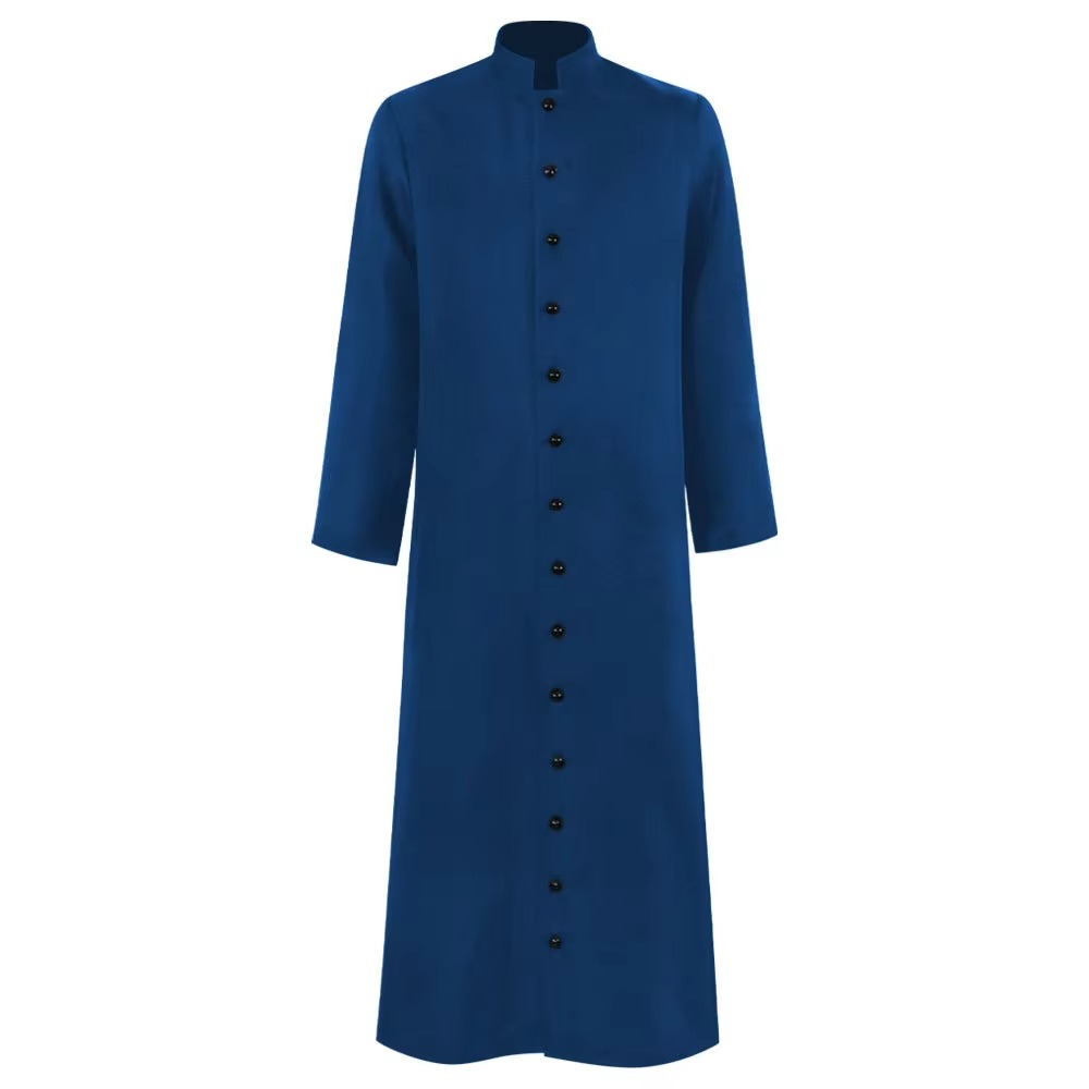 Costume de prêtre d'Halloween, tenue d'église catholique romaine avec Robe en soutane et vêtements à fermeture à boutons