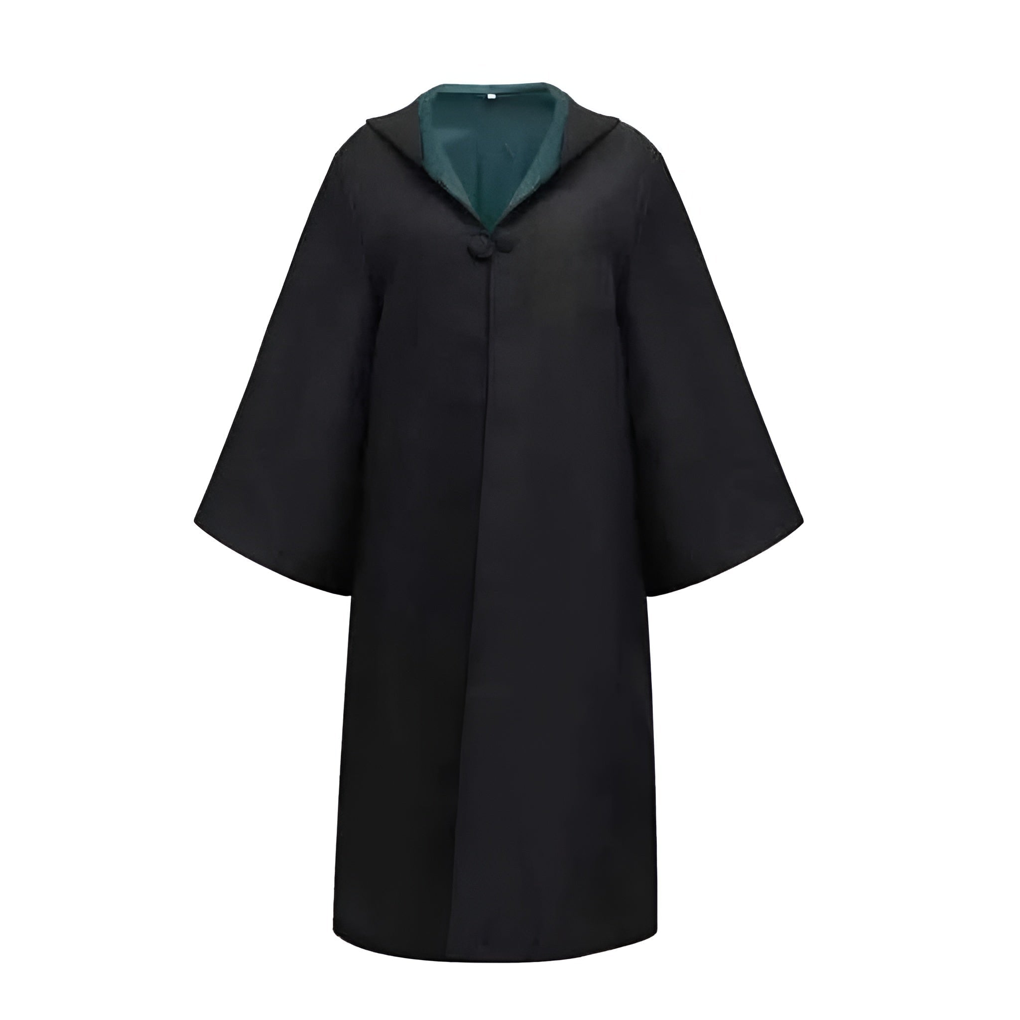 Costume de magicien d'Halloween, tenue avec cape à capuche, manches larges et doublure colorée
