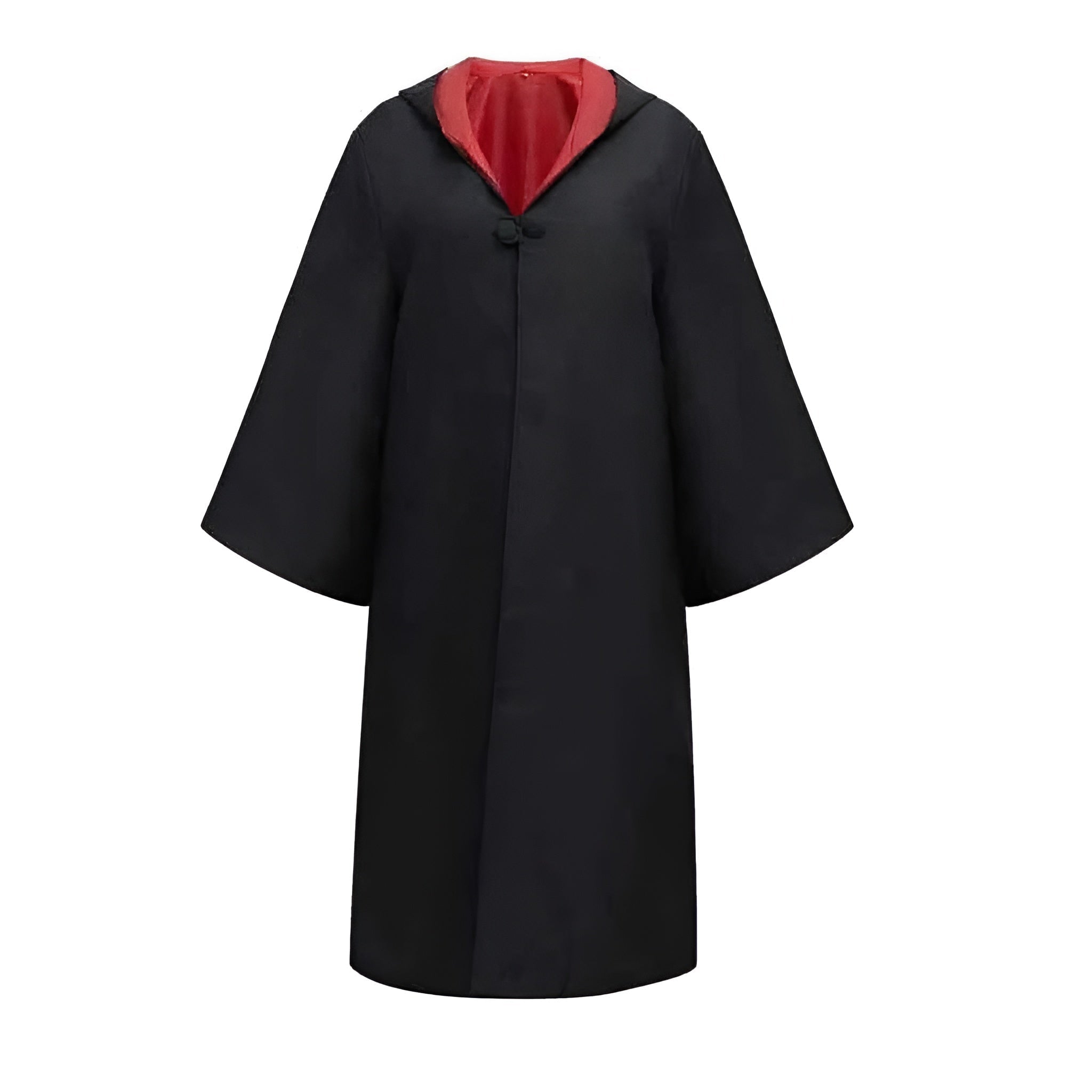 Costume de magicien d'Halloween, tenue avec cape à capuche, manches larges et doublure colorée