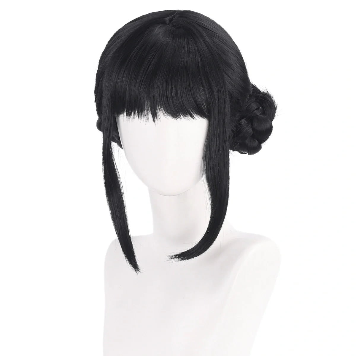 Costume de pom-pom girl zombie pour Halloween avec haut court noir scintillant, jupe plissée blanche et perruque assortie