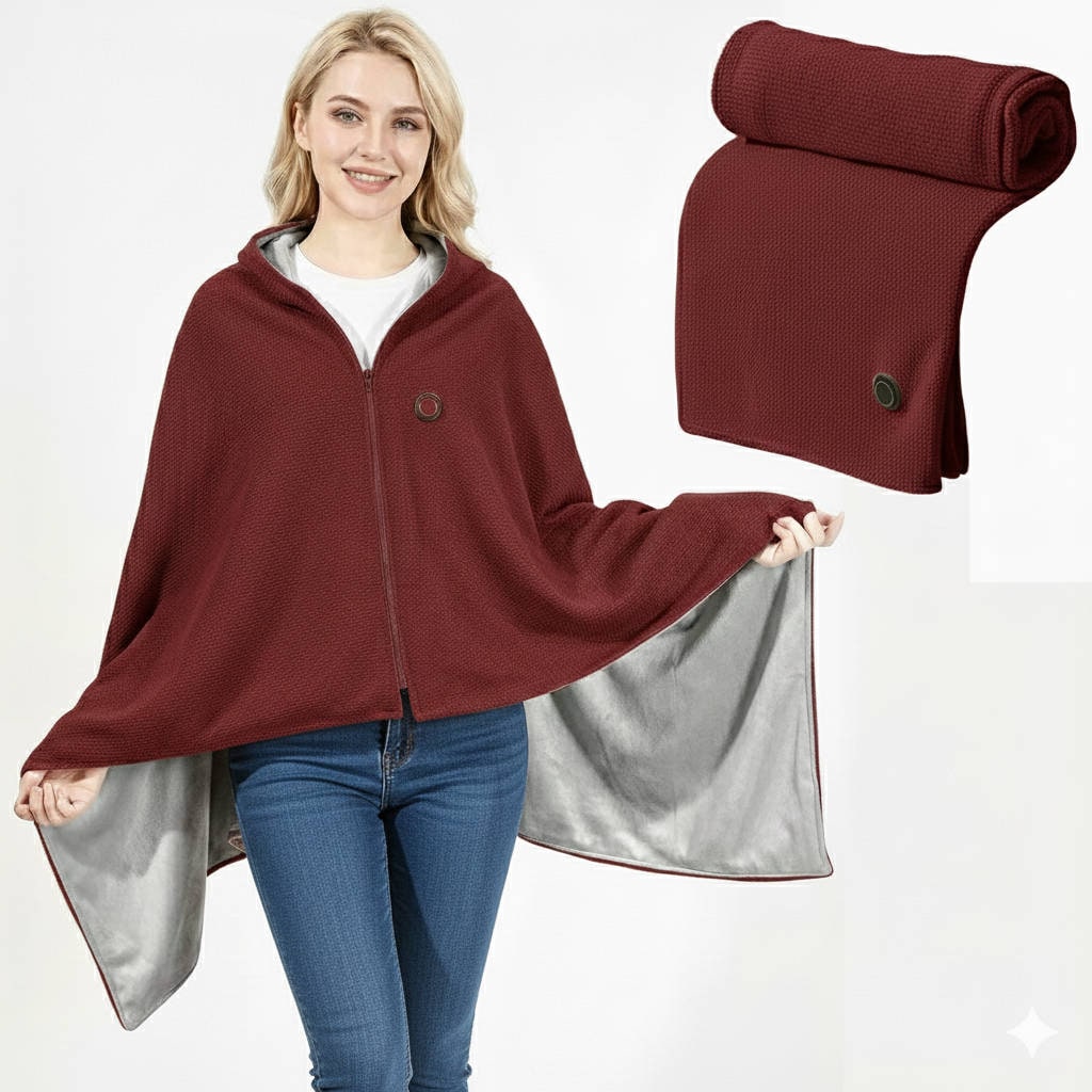 Couverture chauffante châle électrique à alimentation USB à huit zones de chauffe, jeté chauffant sans fil