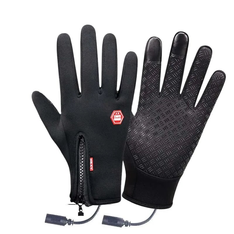 Gants chauffants compatibles avec écran tactile, poignée antidérapante, noir, hiver, extérieur