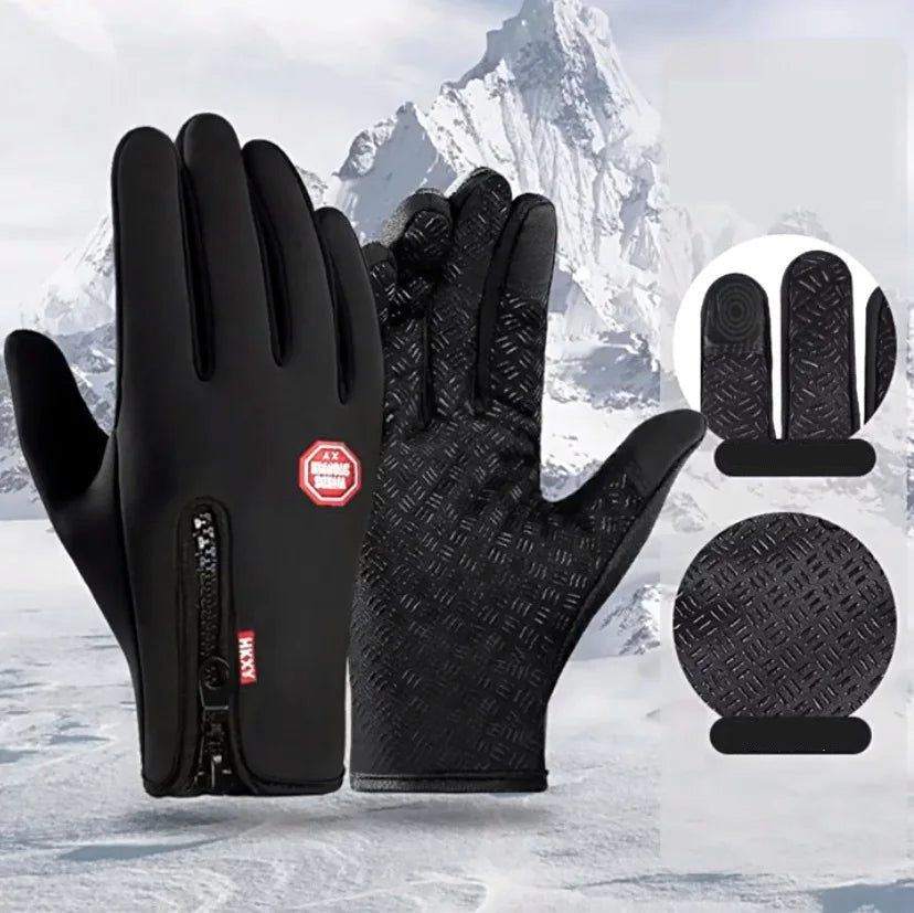 Gants de cyclisme chauds avec 3 supports d'écran tactiles chauds, imperméables, gants de vélo d'hiver unisexes | Sansotis