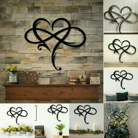Décoration murale InfinityHeart – Sculpture murale en fer avec symbole de l'amour éternel