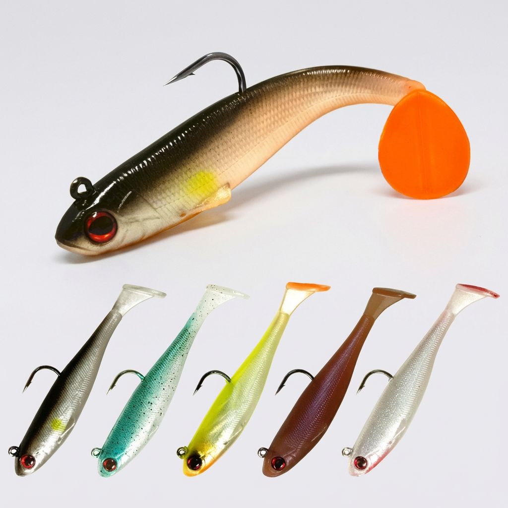 Leurre de pêche Bass & Pike | Avec tête jig pour eau douce