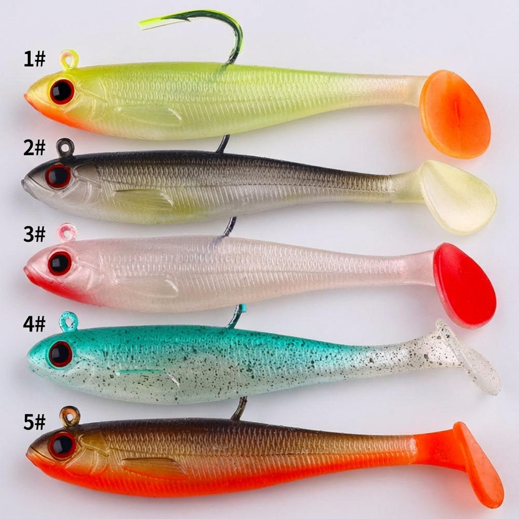 Leurre de pêche Bass & Pike | Avec tête jig pour eau douce