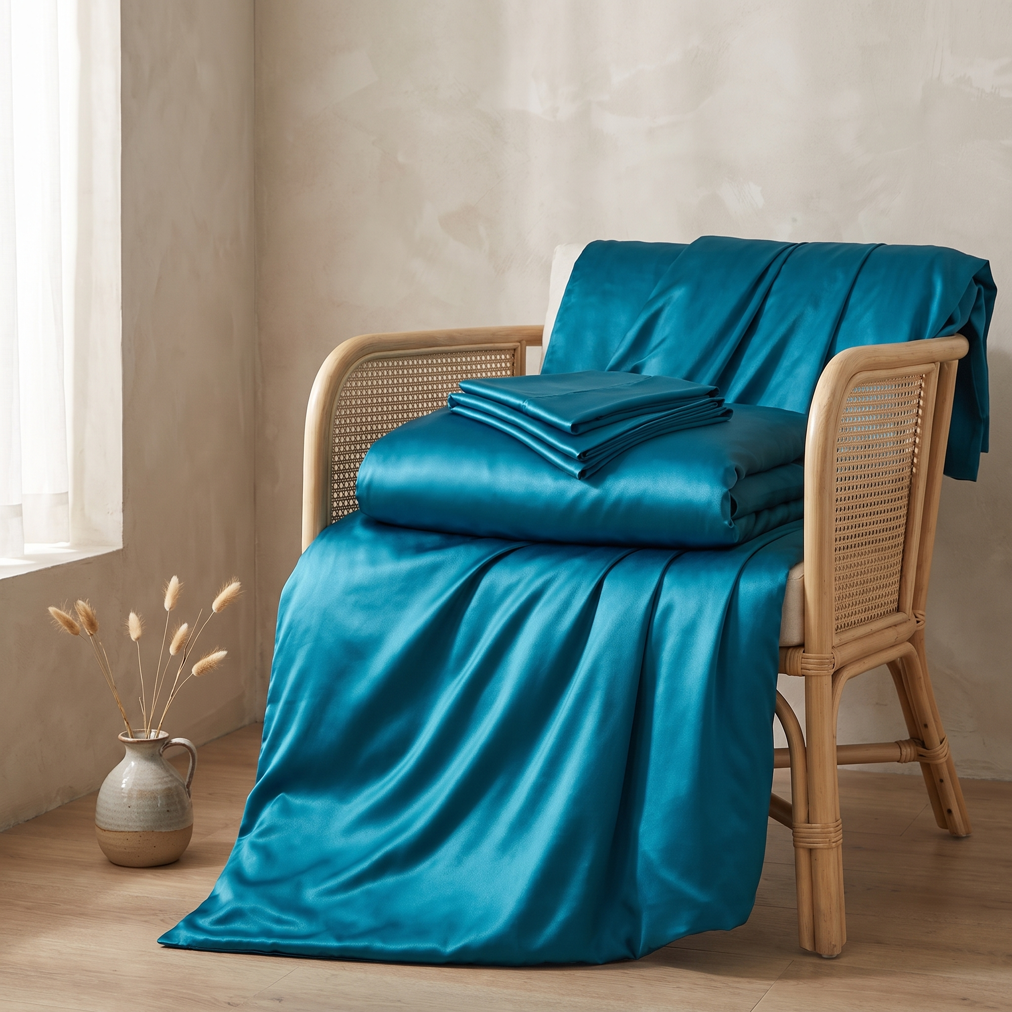 Ensemble Drap-Housse et Taies d'oreiller en Soie 22 Momme Soie de Mûrier | Sansotis