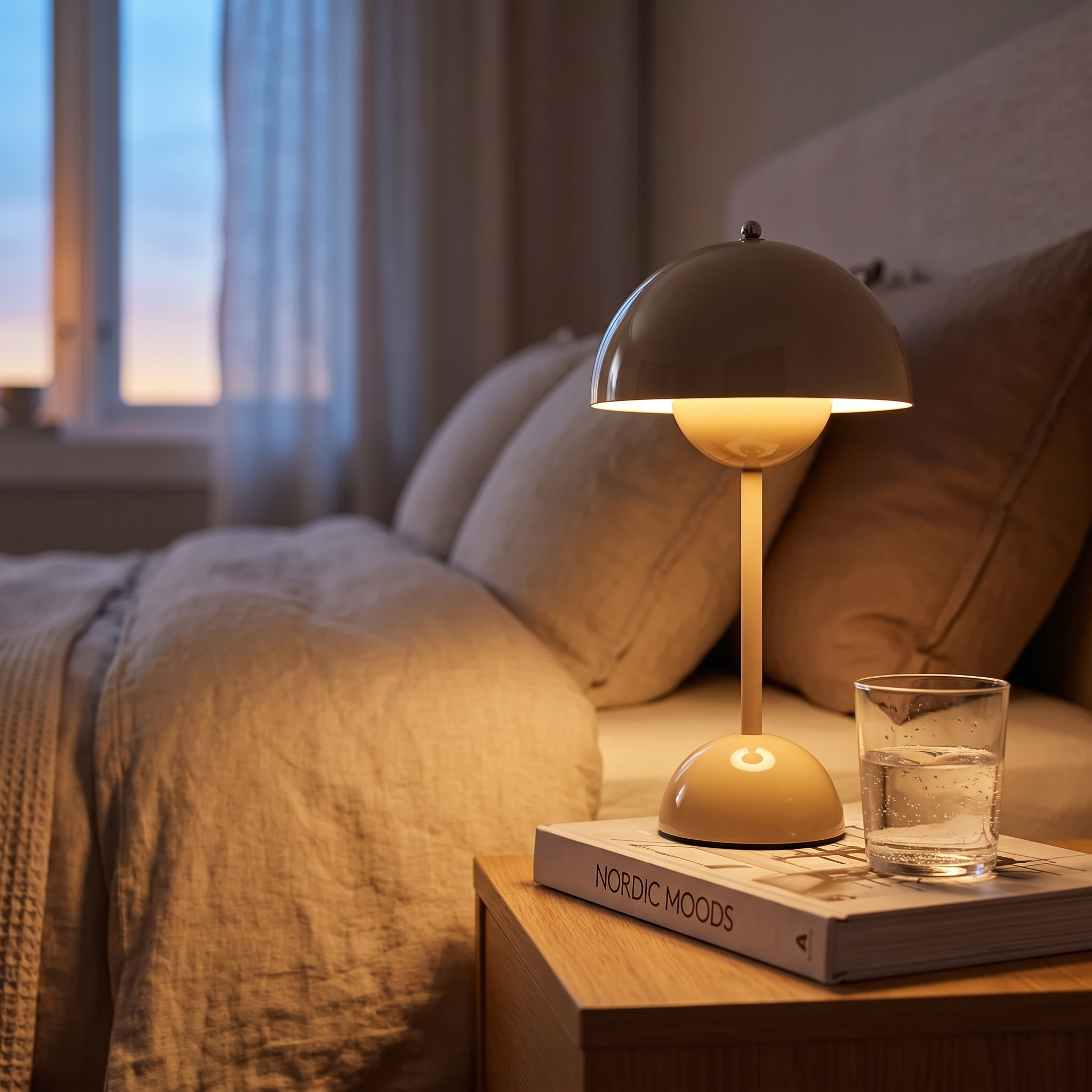 Lampe de table rechargeable sans fil dimmable LED blanc chaud 30 cm - lampe d'ambiance table de chevet et salon