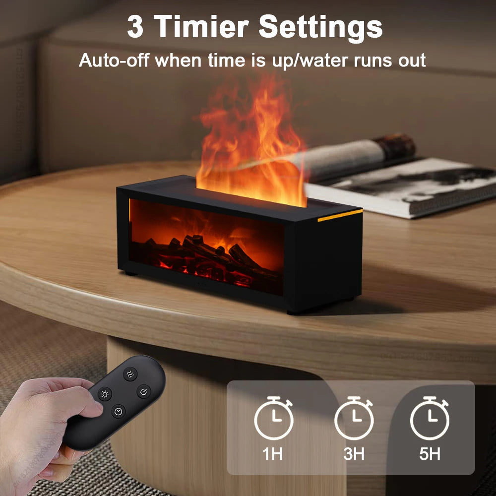 Humidificateur et purificateur d'air domestique avec effet de flamme