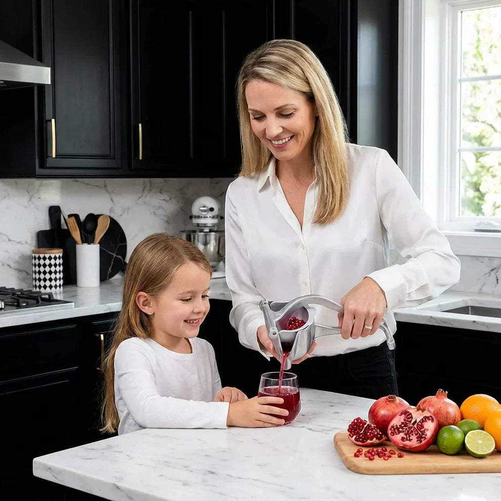 Extracteur de jus d'agrumes pour la cuisine et les boissons, doté d’un levier puissant pour un usage domestique.