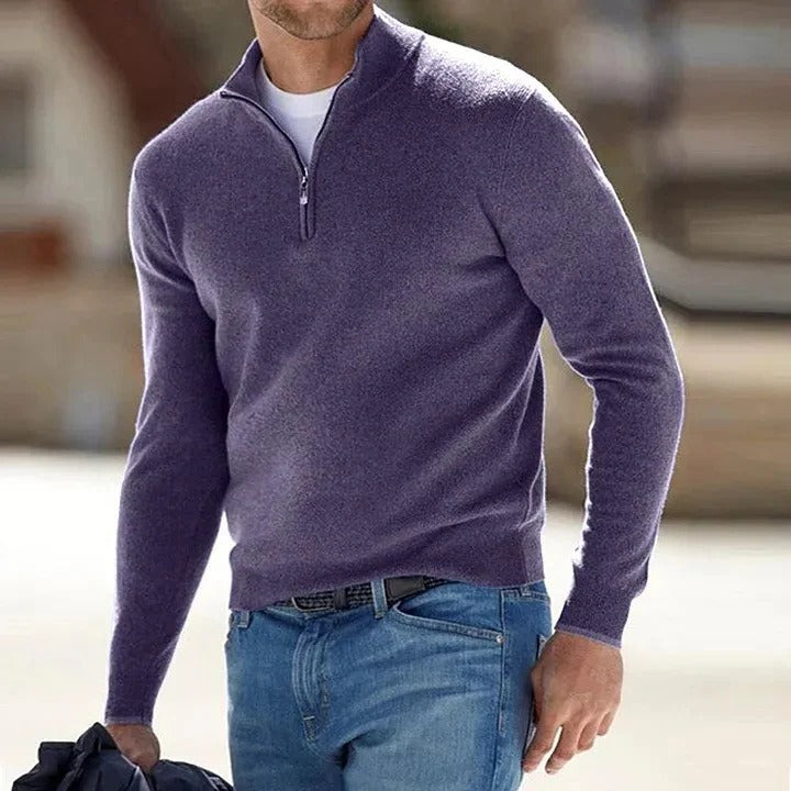 Pull en cachemire pour homme à manches longues – doux et intemporel