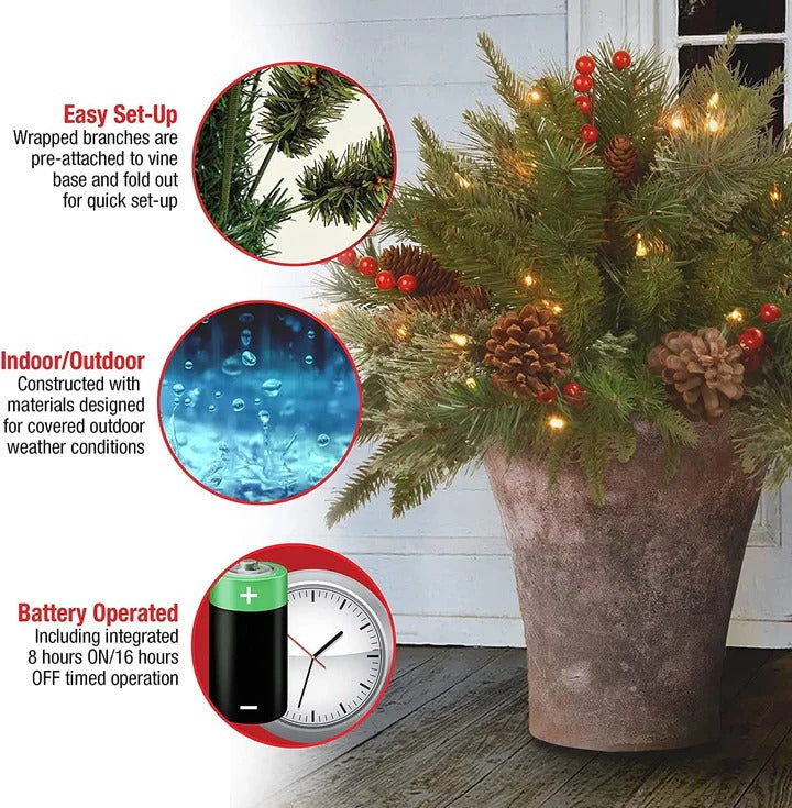 Remplisseur d’Urne Éclairé LED – Décoration Festive de Noël