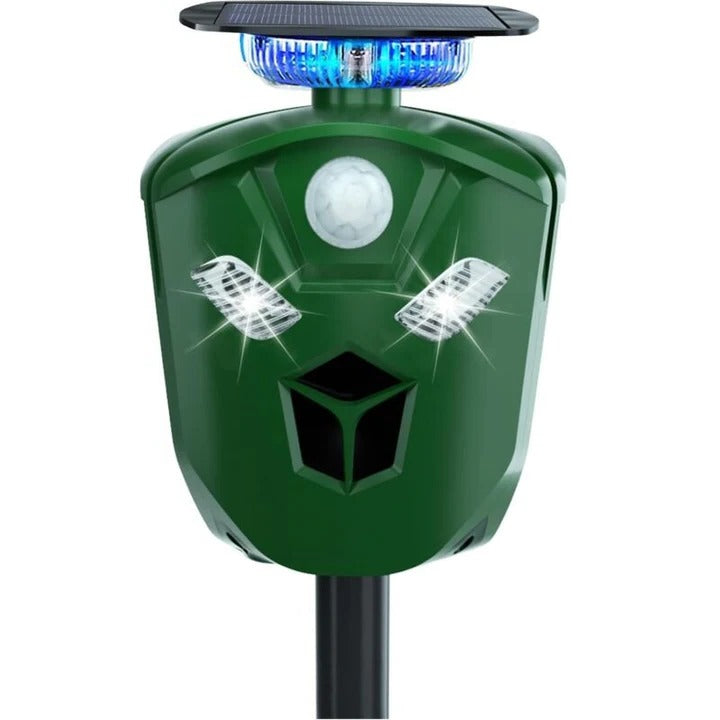 Répulsif solaire pour animaux à ultrasons avec couverture à 360 degrés