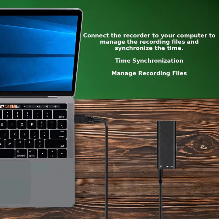 Enregistreur audio compact activé par la voix avec mémoire intégrée