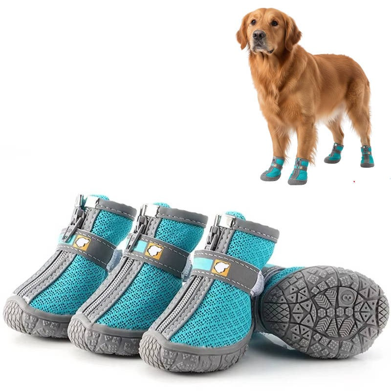 Bottes imperméables et respirantes pour pattes de chien, semelle antidérapante, usage en extérieur, lot de 4 pièces