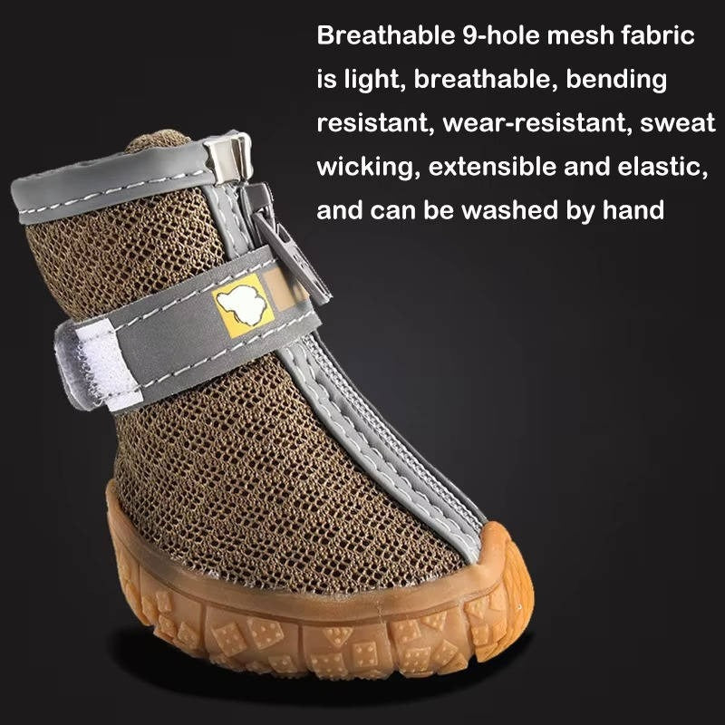 Bottes imperméables et respirantes pour pattes de chien, semelle antidérapante, usage en extérieur, lot de 4 pièces