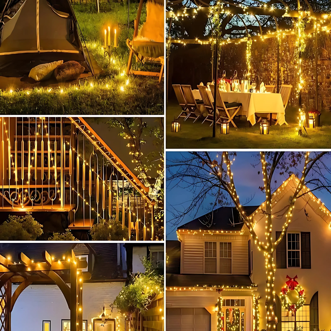 Décorations de Noël Guirlandes lumineuses solaires